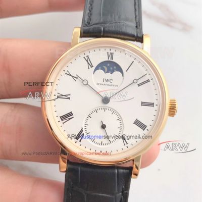 Perfect Replica Replica IWC Portofino Moonphase 40mm Yellow Gold Watch